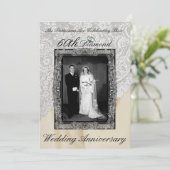 Invitation Photo de l'anniversaire de mariage de diamant de 6 (Debout devant)