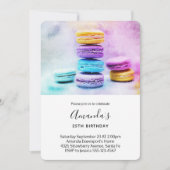 Invitation Photo de l'anniversaire des Macarons colorés (Devant)