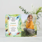 Invitation Photo de l'anniversaire du bogue (Debout devant)