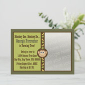 Invitation Photo de l'anniversaire du singe (Debout devant)