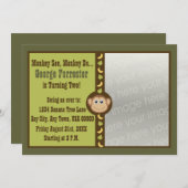 Invitation Photo de l'anniversaire du singe (Devant / Derrière)