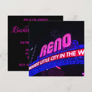 Invitation Photo de l'arche de Reno rose néon pour l'enterrem