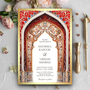 Invitation Photo de l'arche rouge du palais royal Mariage ind