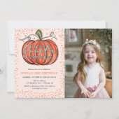 Invitation Photo de l'automne Citrouille Notre petit tourne d (Devant)