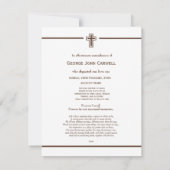 Invitation Photo de l'avis de décès de Memoriam Crucifix (Dos)