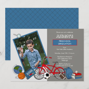 Invitation Photo de l'école maternelle Boy Graduation Party I
