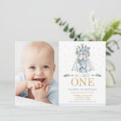 Invitation Photo de l'éléphant tribal Boy Wild One Birthday (Debout devant)