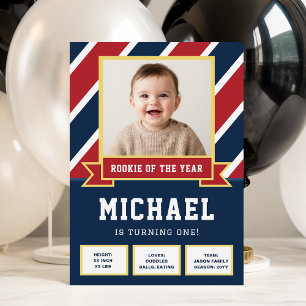 Invitation Photo de l'enfant recrue de l'année Football 1er a