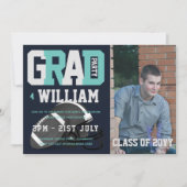 Invitation photo de l'épreuve de football Blue (Devant)