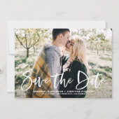 Invitation Photo de lettres blanches Enregistrer la date de l (Devant)