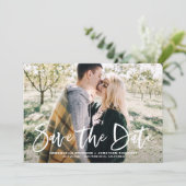 Invitation Photo de lettres blanches Enregistrer la date de l (Debout devant)