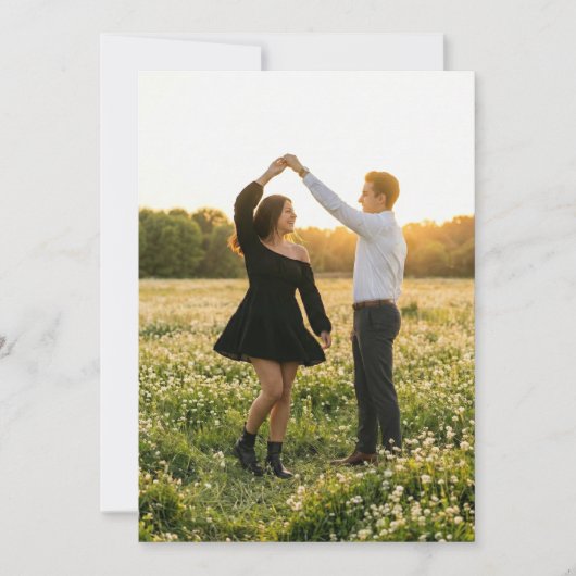 Invitation Photo de l'heure dorée romantique (Devant)