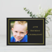 Invitation Photo de l'homme Fête du 40e anniversaire (Debout devant)