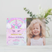 Invitation photo de licorne (Debout devant)