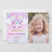 Invitation photo de licorne (Devant)