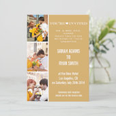 Invitation photo de l'Mariage Gold de Cute Heart (Debout devant)