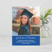 Invitation Photo de l'obtention du diplôme Blue White College (Debout devant)