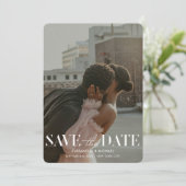 Invitation Photo de lumière moderne QR Code Mariage Date de s (Debout devant)