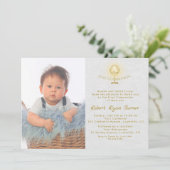 Invitation Photo de luxe Boy Gold Chalice Holy Communion (Debout devant)