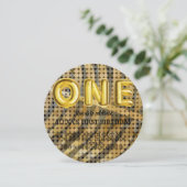 Invitation Photo de luxe Discothèque Noir et Or Anniversaire (Debout devant)