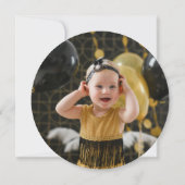 Invitation Photo de luxe Discothèque Noir et Or Anniversaire (Dos)