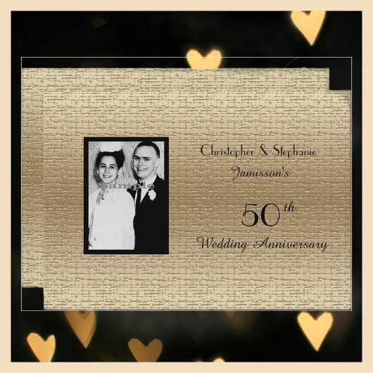 Invitation photo de luxe pour les 50 ans de mariag