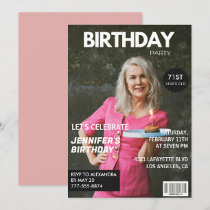 Invitation Photo de magazine Elegant Luxury pour 71e annivers