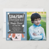 Invitation Photo de magicien de chien de fête d'anniversaire (Devant)