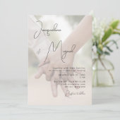 Invitation Photo de main de mariage sans parents (Debout devant)