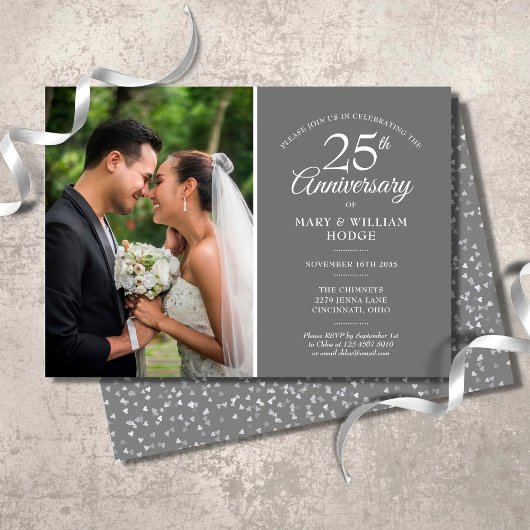 Invitation Photo de mariage 25e anniversaire de mariage confe