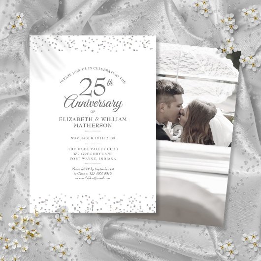 Invitation Photo de mariage 25e anniversaire de mariage confe
