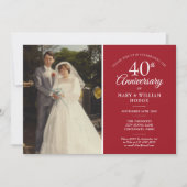 Invitation Photo de mariage 40e anniversaire de mariage avec  (Devant)
