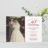 Invitation Photo de mariage 40e anniversaire de mariage Éléga (Debout devant)