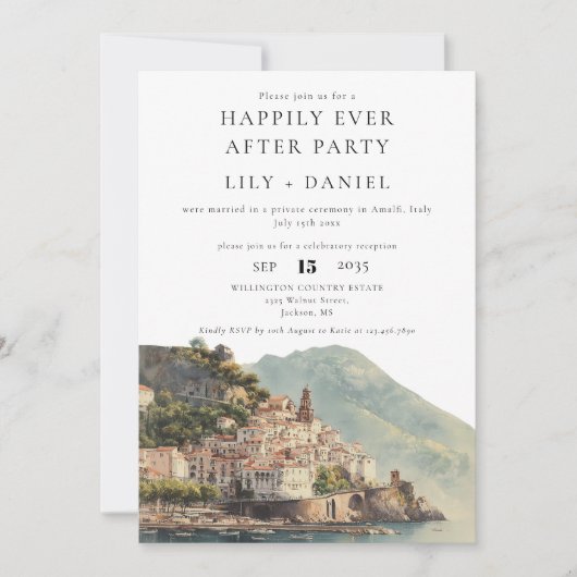 Invitation Photo de mariage à Amalfi pour un bonheur éternel (Devant)