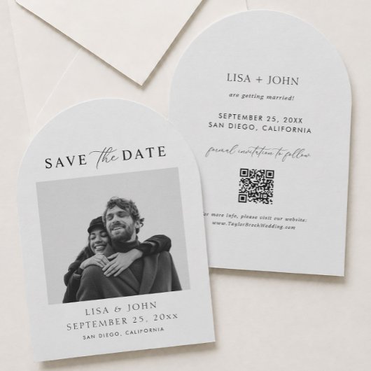 Invitation Photo de mariage à conserver pour la date courbée
