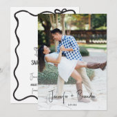 Invitation Photo de mariage à l'ancienne dessinée à la main p (Devant / Derrière)