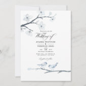 Invitation Photo de mariage aux fleurs de cerisier blanches (Devant)