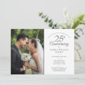 Invitation Photo de mariage avec confettis argentés pour le 2 (Debout devant)