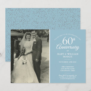 Invitation Photo de mariage avec confettis diamants pour les