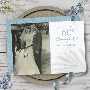 Invitation Photo de mariage avec confettis diamants pour les 