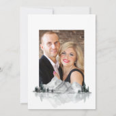 Invitation Photo de mariage avec monogramme et crête de lauri (Dos)