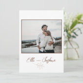 Invitation Photo de mariage bohème en terre cuite (Debout devant)