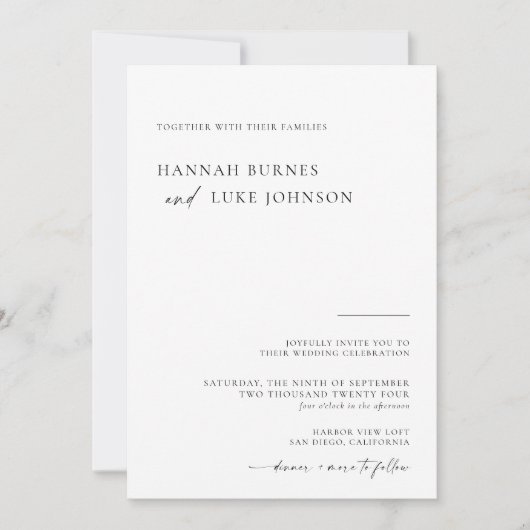Invitation photo de mariage, Boho Moderne Minimali (Devant)