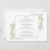 Invitation Photo de mariage botanique avec verdure (Dos)