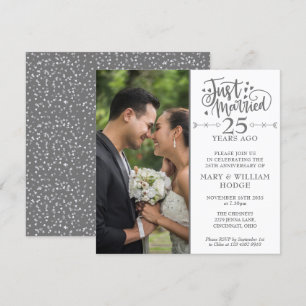 Invitation Photo de mariage carré pour les 25 ans de mariage