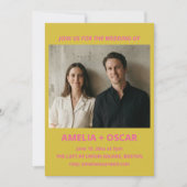 Invitation Photo de mariage chartreuse rose jaune moderne gra (Devant)