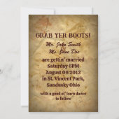 Invitation photo de mariage cowboy de pays occiden (Dos)