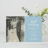 Invitation Photo de mariage de 60e anniversaire avec confetti (Debout devant)