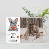 Invitation Photo de Mariage de Bulldog français mignon (Debout devant)