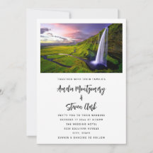 Photo de mariage de cascade islandaise verte et na